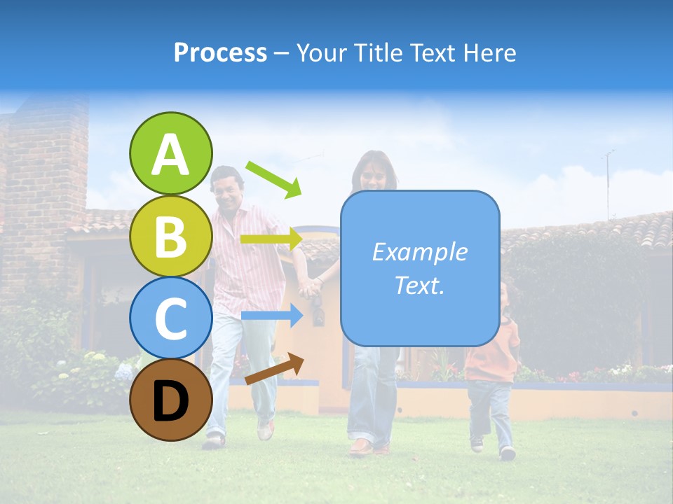 Happy Family Running And Having Fun Outdoors Smiling And Enjoying PowerPoint Template