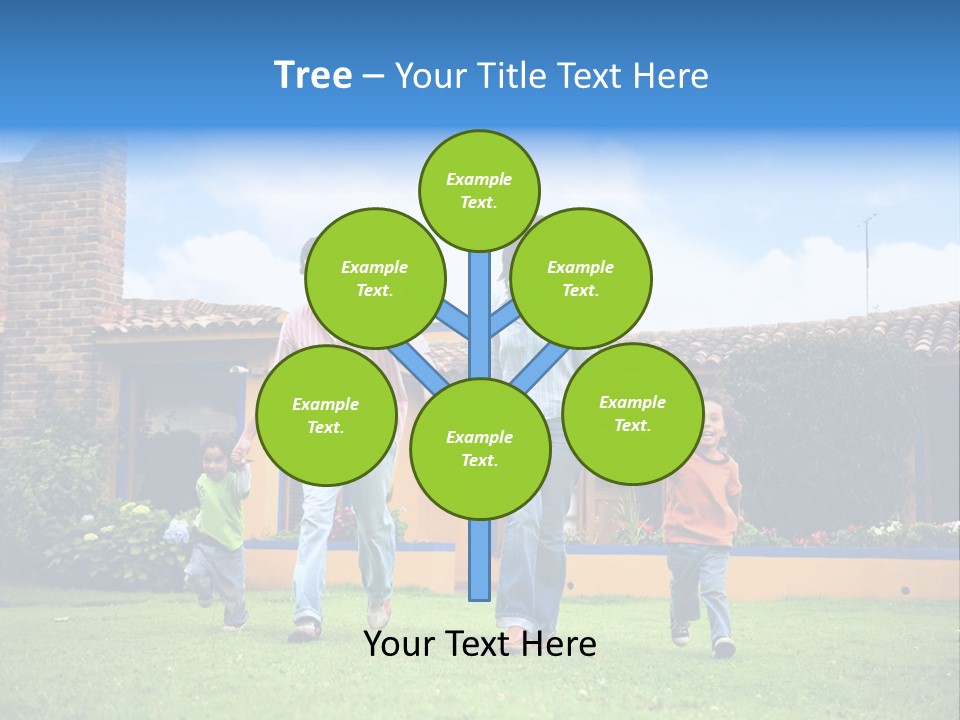 Happy Family Running And Having Fun Outdoors Smiling And Enjoying PowerPoint Template