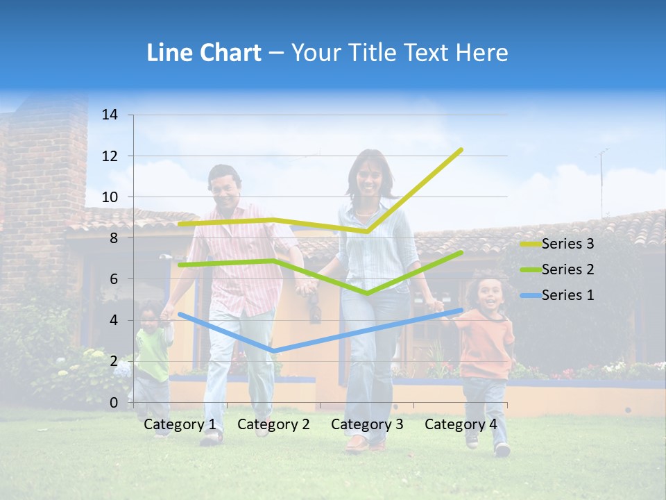 Happy Family Running And Having Fun Outdoors Smiling And Enjoying PowerPoint Template