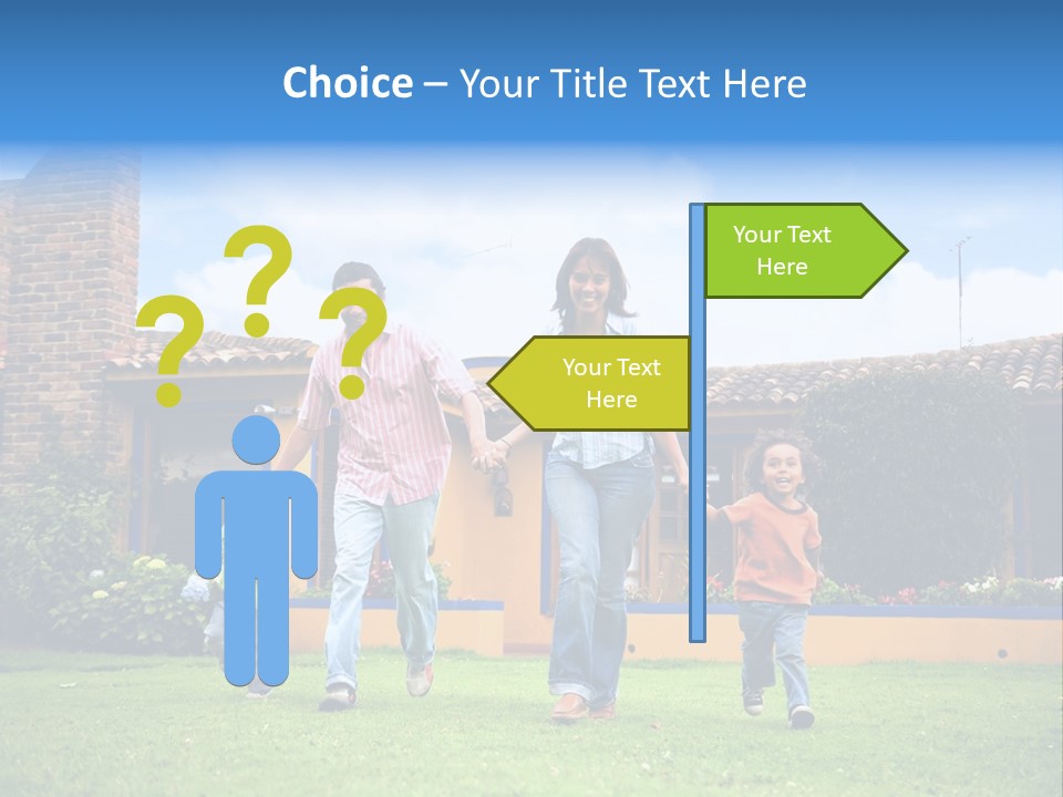 Happy Family Running And Having Fun Outdoors Smiling And Enjoying PowerPoint Template