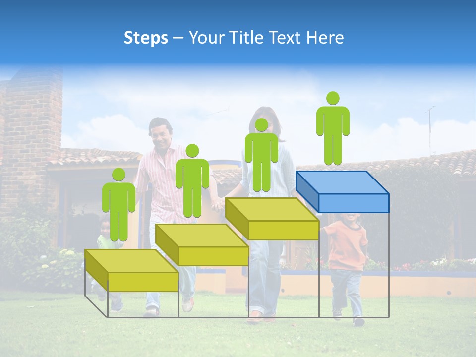 Happy Family Running And Having Fun Outdoors Smiling And Enjoying PowerPoint Template