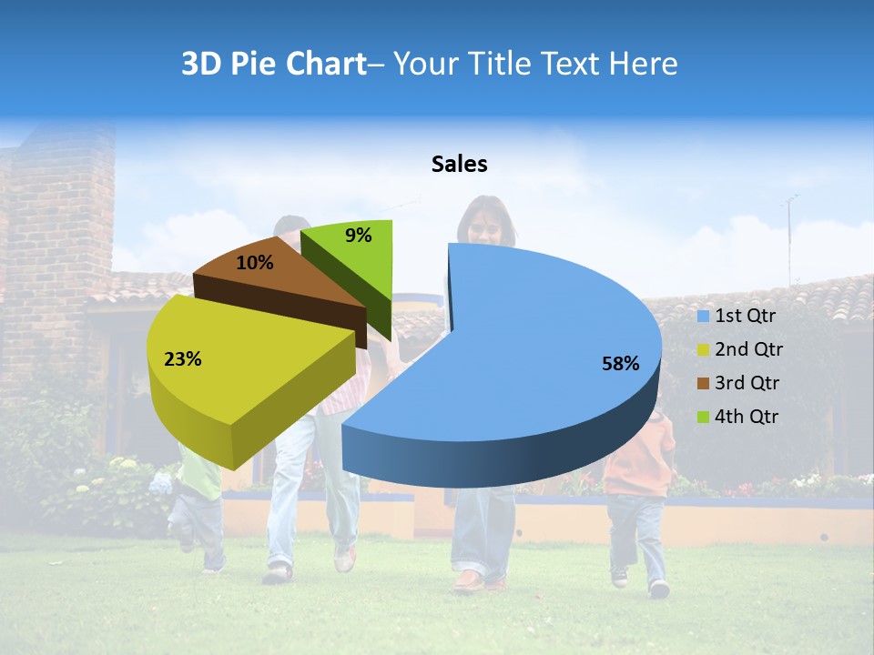 Happy Family Running And Having Fun Outdoors Smiling And Enjoying PowerPoint Template