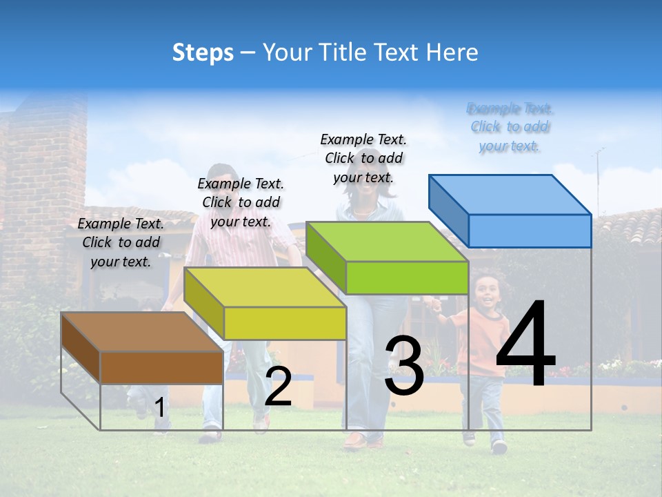 Happy Family Running And Having Fun Outdoors Smiling And Enjoying PowerPoint Template