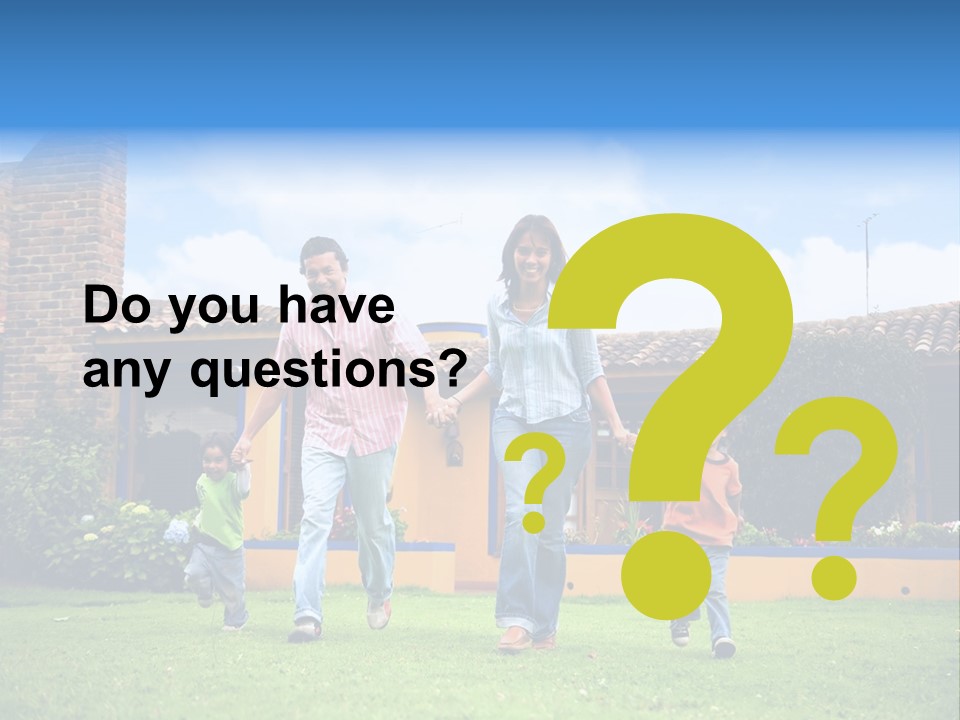 Happy Family Running And Having Fun Outdoors Smiling And Enjoying PowerPoint Template