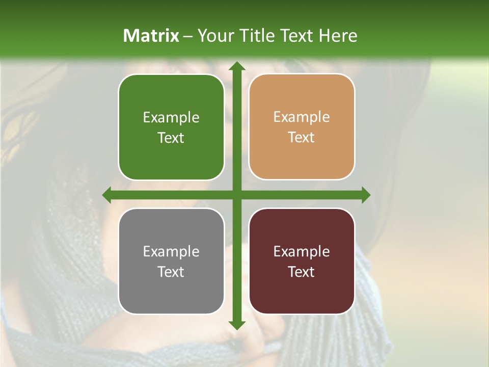 Beautiful Female Portrait Outdoors Smiling And Playing With Her Scarf PowerPoint Template