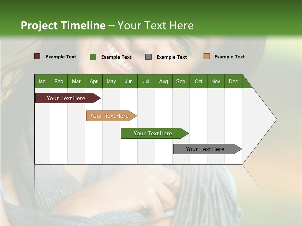 Beautiful Female Portrait Outdoors Smiling And Playing With Her Scarf PowerPoint Template