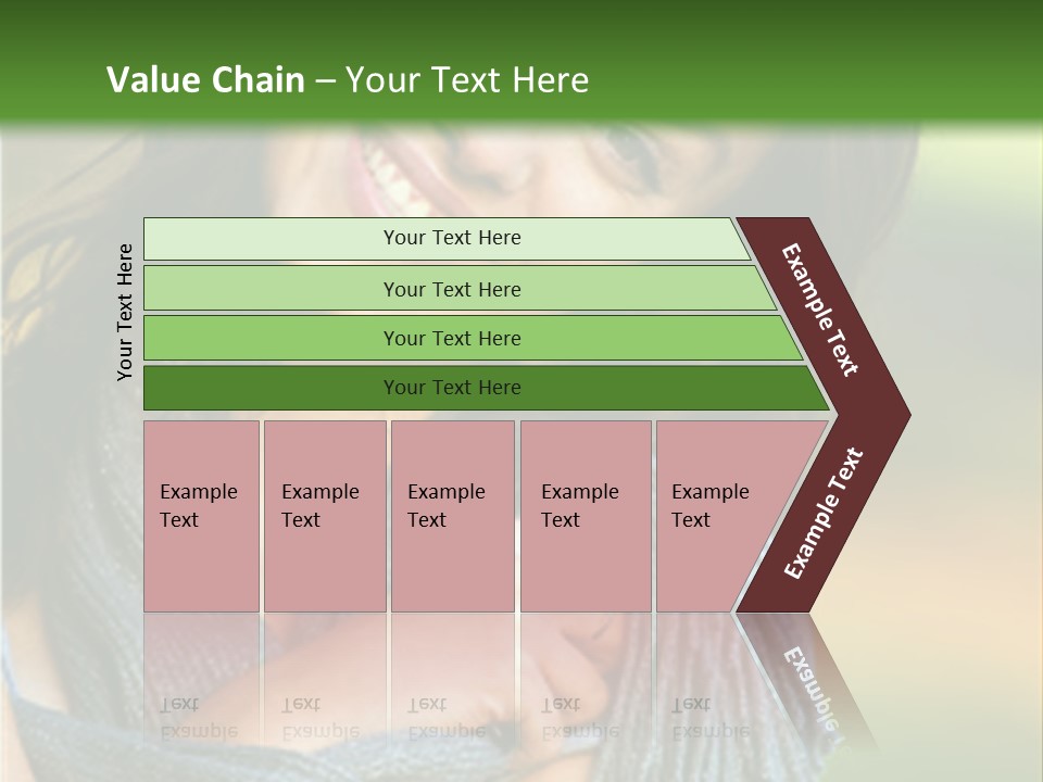 Beautiful Female Portrait Outdoors Smiling And Playing With Her Scarf PowerPoint Template