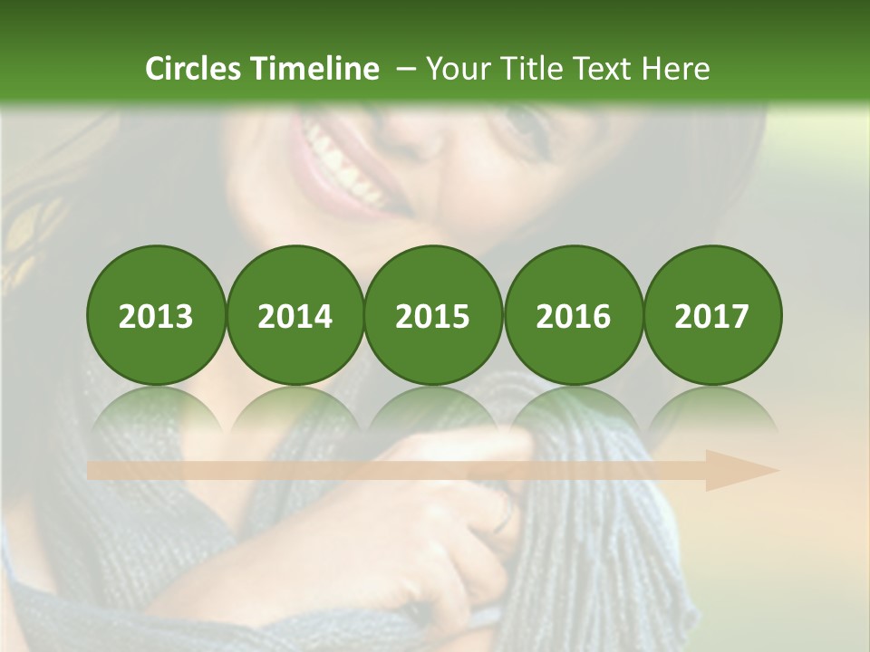 Beautiful Female Portrait Outdoors Smiling And Playing With Her Scarf PowerPoint Template