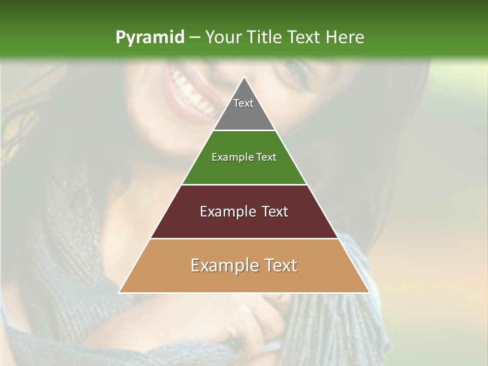 Beautiful Female Portrait Outdoors Smiling And Playing With Her Scarf PowerPoint Template