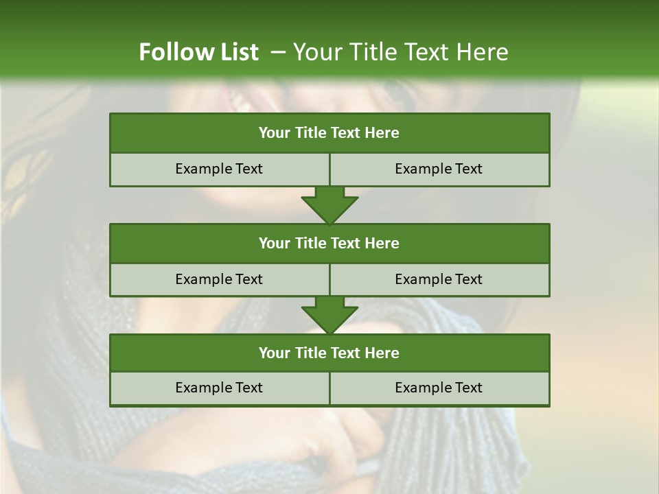 Beautiful Female Portrait Outdoors Smiling And Playing With Her Scarf PowerPoint Template