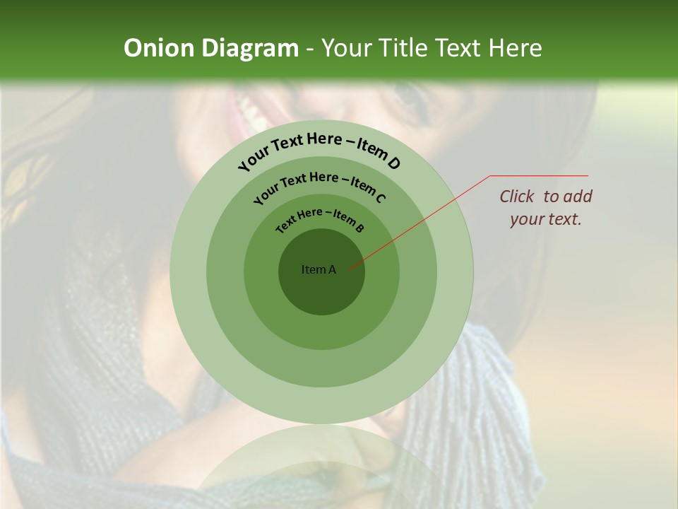 Beautiful Female Portrait Outdoors Smiling And Playing With Her Scarf PowerPoint Template