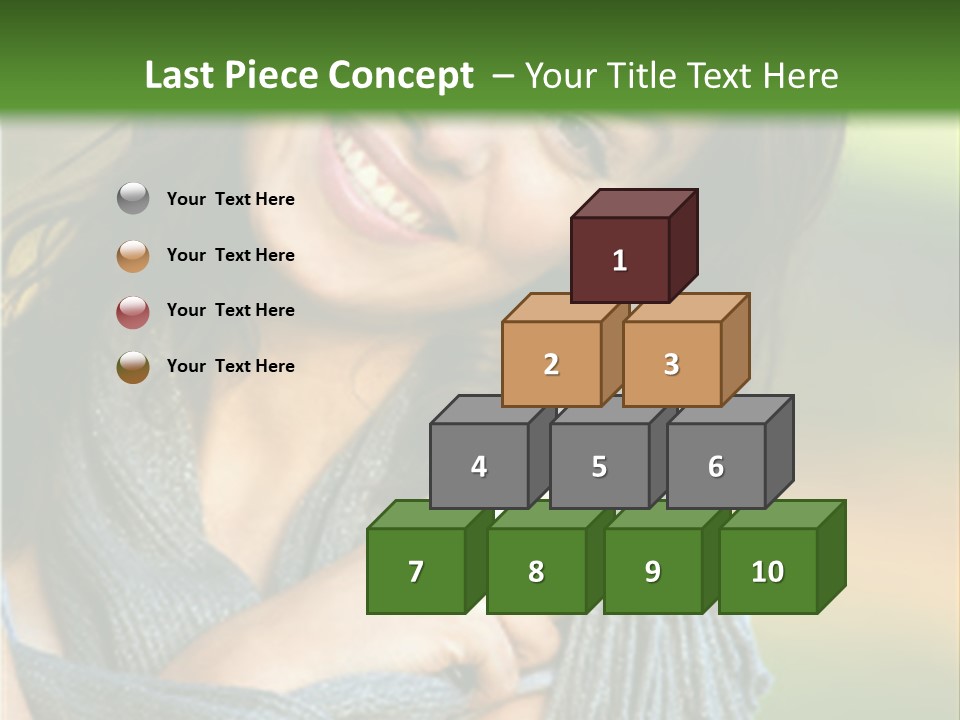 Beautiful Female Portrait Outdoors Smiling And Playing With Her Scarf PowerPoint Template