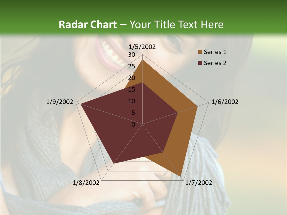 Beautiful Female Portrait Outdoors Smiling And Playing With Her Scarf PowerPoint Template