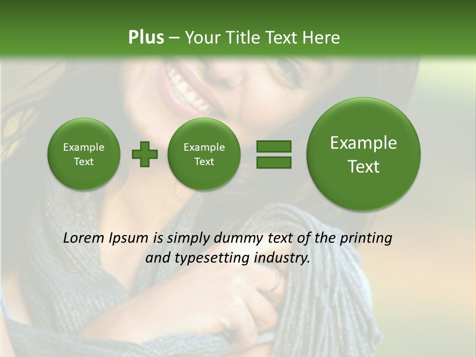 Beautiful Female Portrait Outdoors Smiling And Playing With Her Scarf PowerPoint Template