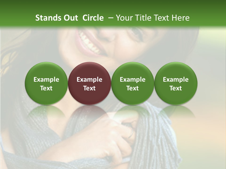 Beautiful Female Portrait Outdoors Smiling And Playing With Her Scarf PowerPoint Template