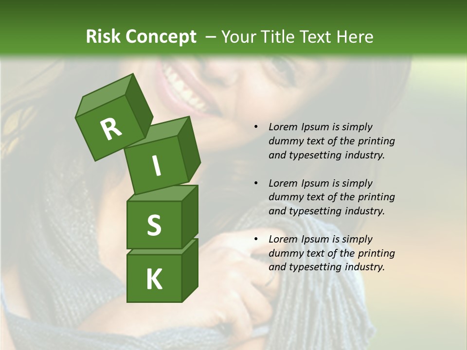 Beautiful Female Portrait Outdoors Smiling And Playing With Her Scarf PowerPoint Template