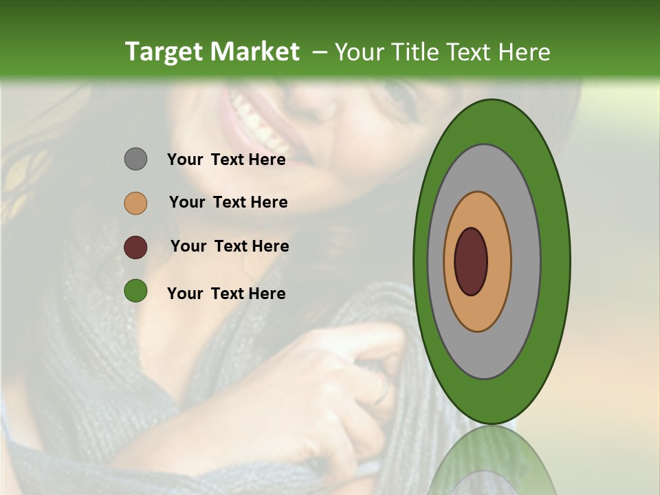 Beautiful Female Portrait Outdoors Smiling And Playing With Her Scarf PowerPoint Template