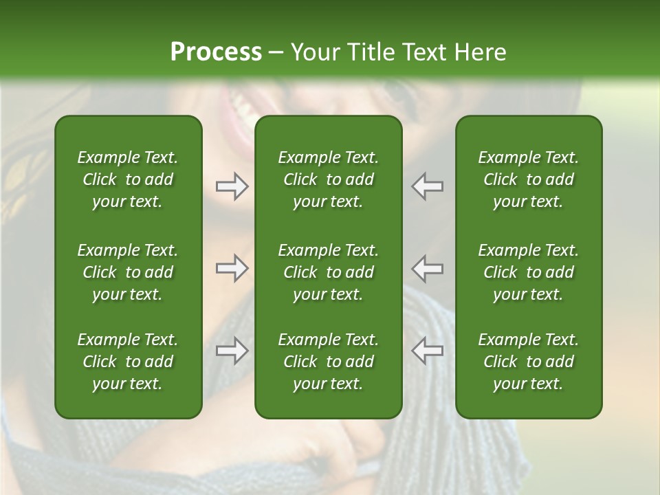 Beautiful Female Portrait Outdoors Smiling And Playing With Her Scarf PowerPoint Template