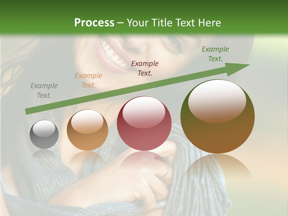 Beautiful Female Portrait Outdoors Smiling And Playing With Her Scarf PowerPoint Template