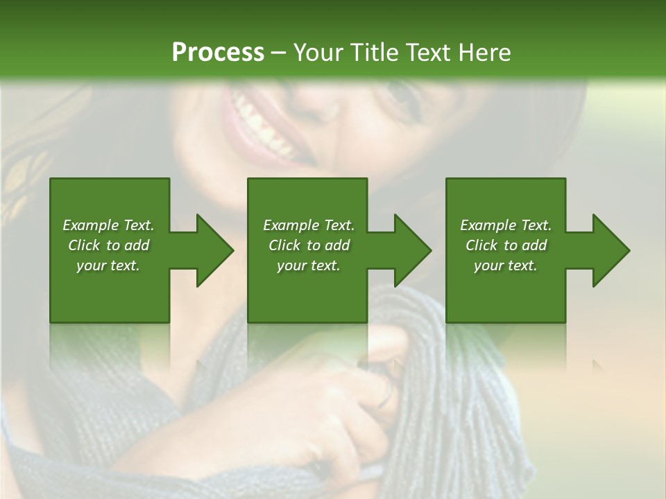 Beautiful Female Portrait Outdoors Smiling And Playing With Her Scarf PowerPoint Template