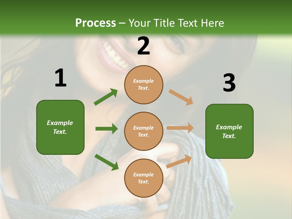 Beautiful Female Portrait Outdoors Smiling And Playing With Her Scarf PowerPoint Template