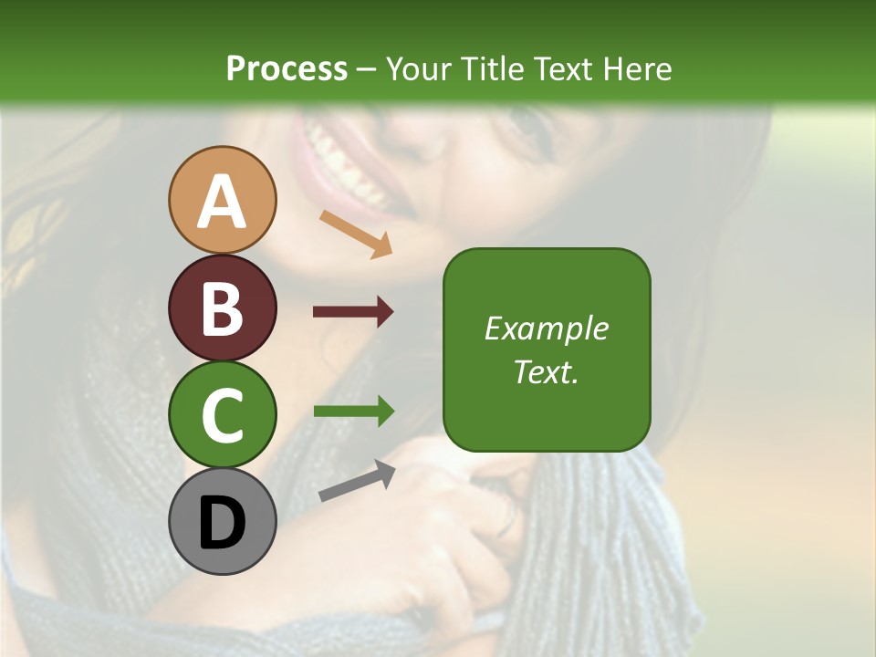 Beautiful Female Portrait Outdoors Smiling And Playing With Her Scarf PowerPoint Template