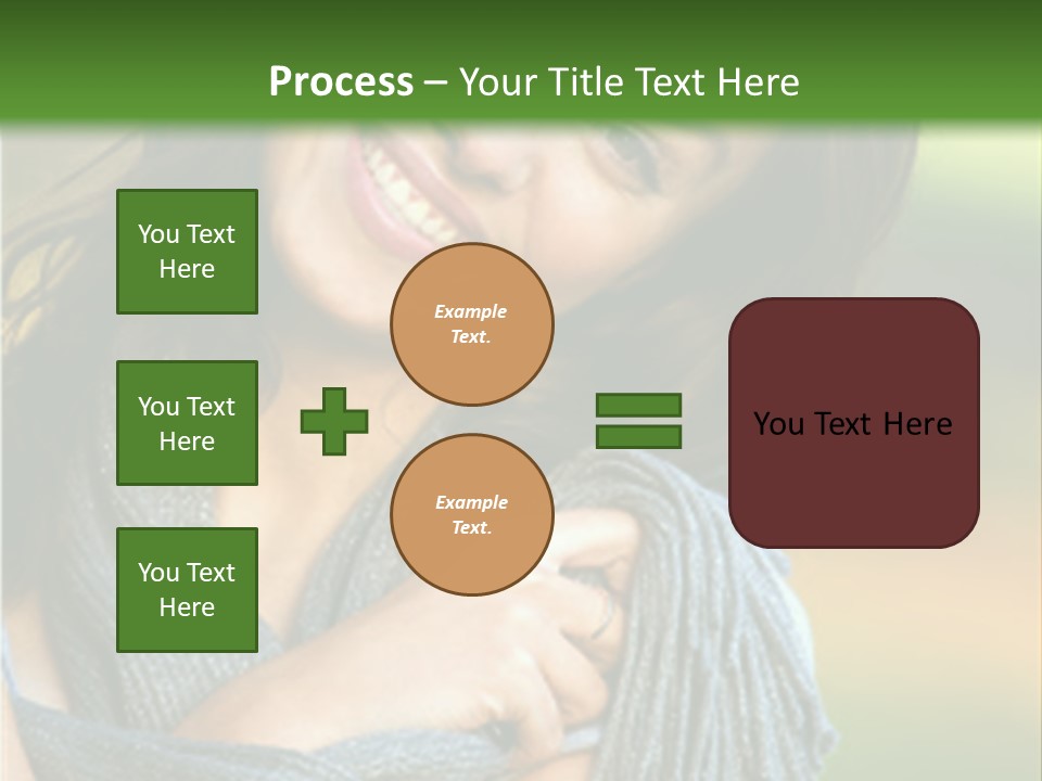 Beautiful Female Portrait Outdoors Smiling And Playing With Her Scarf PowerPoint Template