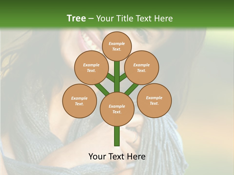 Beautiful Female Portrait Outdoors Smiling And Playing With Her Scarf PowerPoint Template