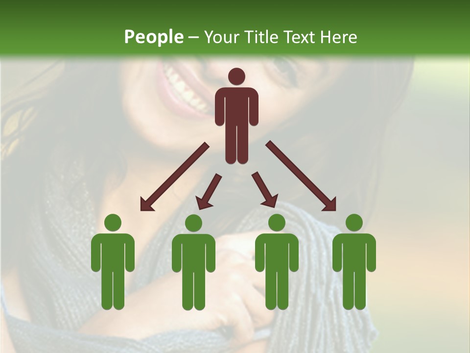 Beautiful Female Portrait Outdoors Smiling And Playing With Her Scarf PowerPoint Template