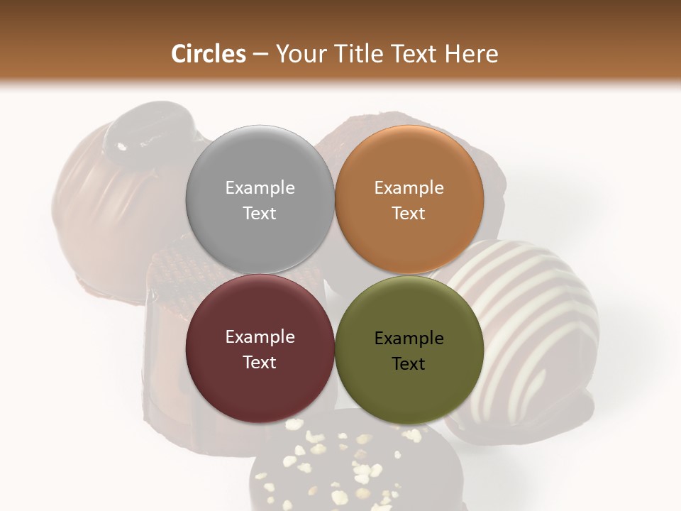 Delicious Dark, Milk, And White Chocolate Pralines. PowerPoint Template