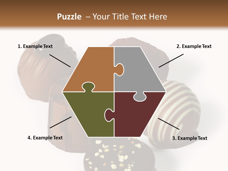 Delicious Dark, Milk, And White Chocolate Pralines. PowerPoint Template