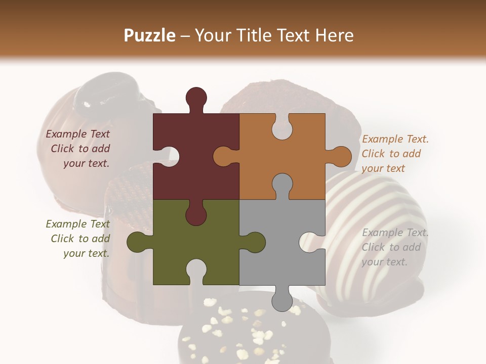 Delicious Dark, Milk, And White Chocolate Pralines. PowerPoint Template