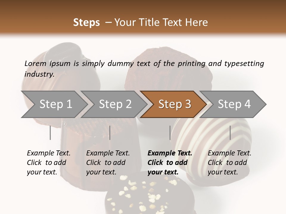 Delicious Dark, Milk, And White Chocolate Pralines. PowerPoint Template