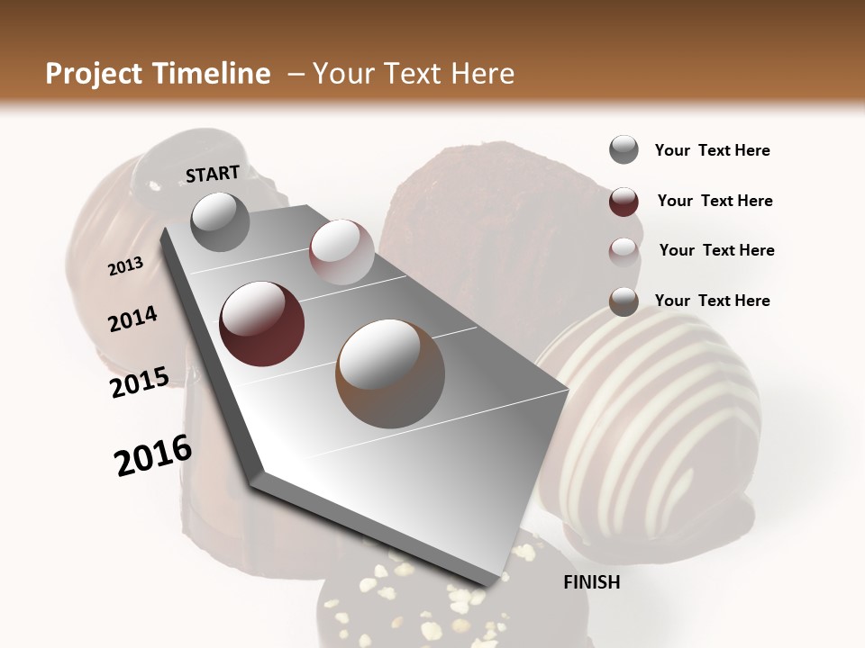 Delicious Dark, Milk, And White Chocolate Pralines. PowerPoint Template