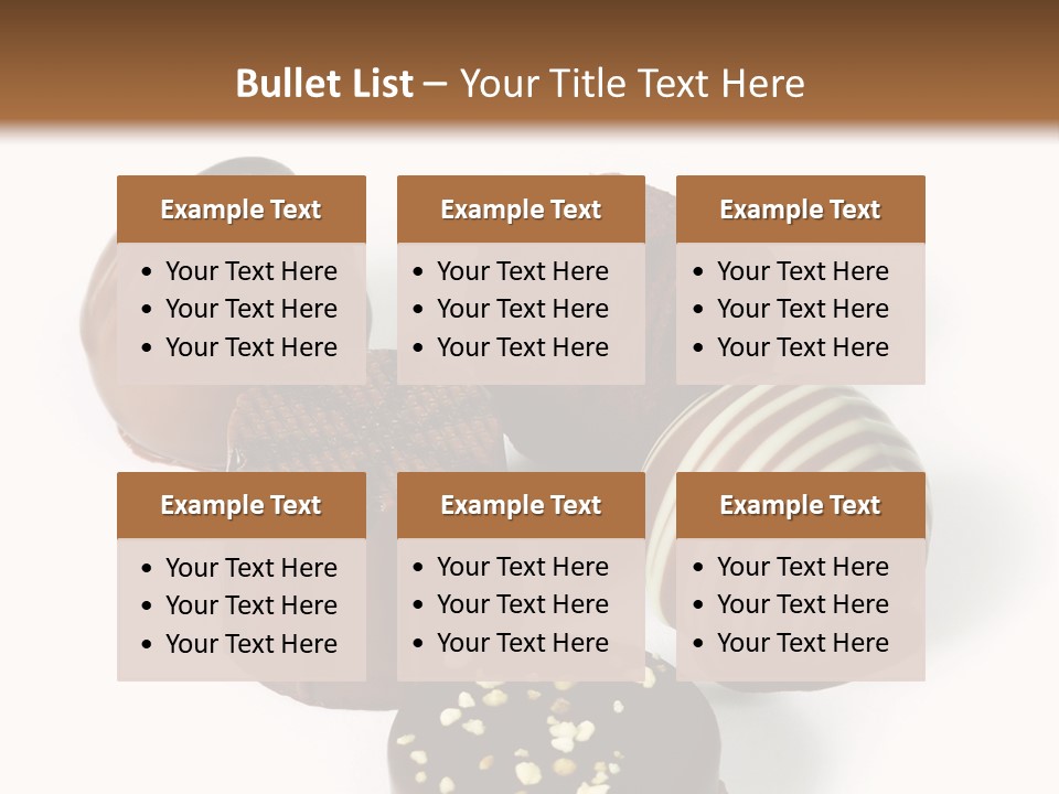 Delicious Dark, Milk, And White Chocolate Pralines. PowerPoint Template
