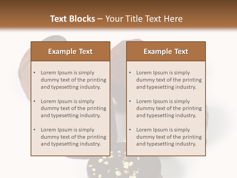 Delicious Dark, Milk, And White Chocolate Pralines. PowerPoint Template