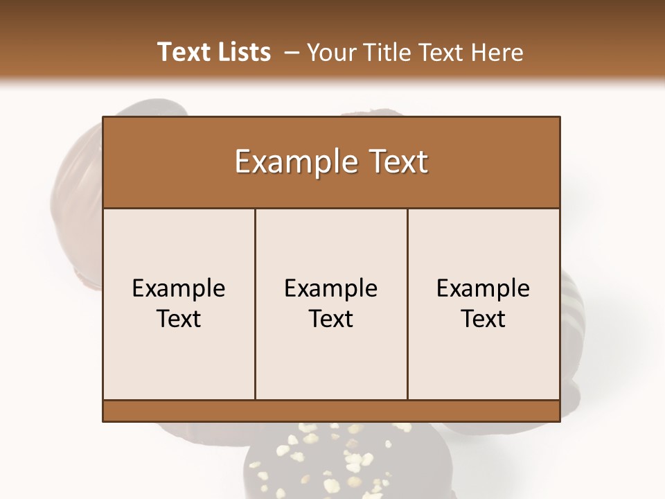 Delicious Dark, Milk, And White Chocolate Pralines. PowerPoint Template