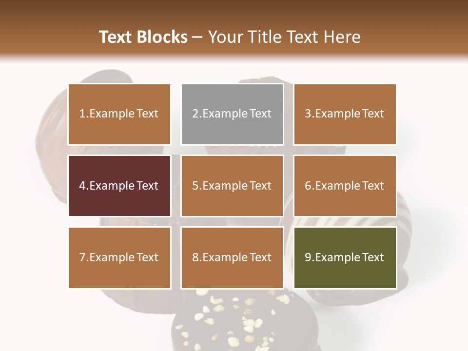 Delicious Dark, Milk, And White Chocolate Pralines. PowerPoint Template