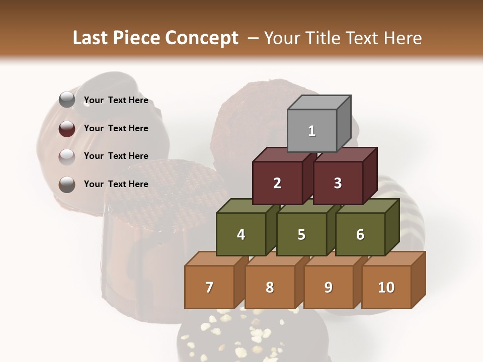 Delicious Dark, Milk, And White Chocolate Pralines. PowerPoint Template