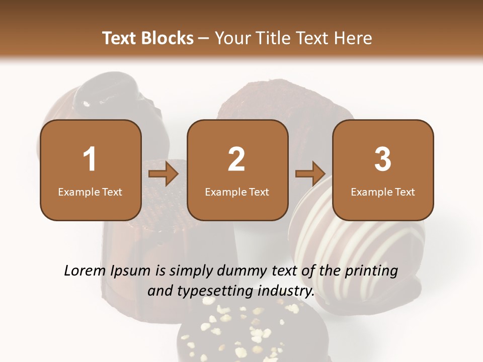 Delicious Dark, Milk, And White Chocolate Pralines. PowerPoint Template