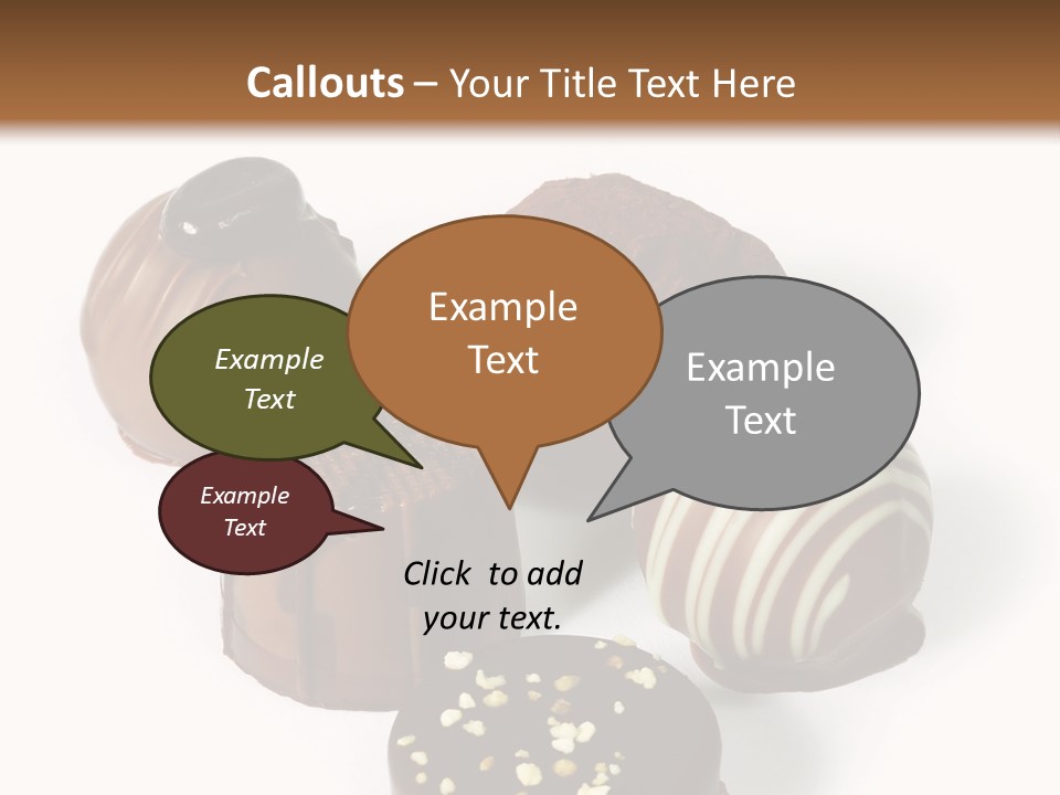 Delicious Dark, Milk, And White Chocolate Pralines. PowerPoint Template