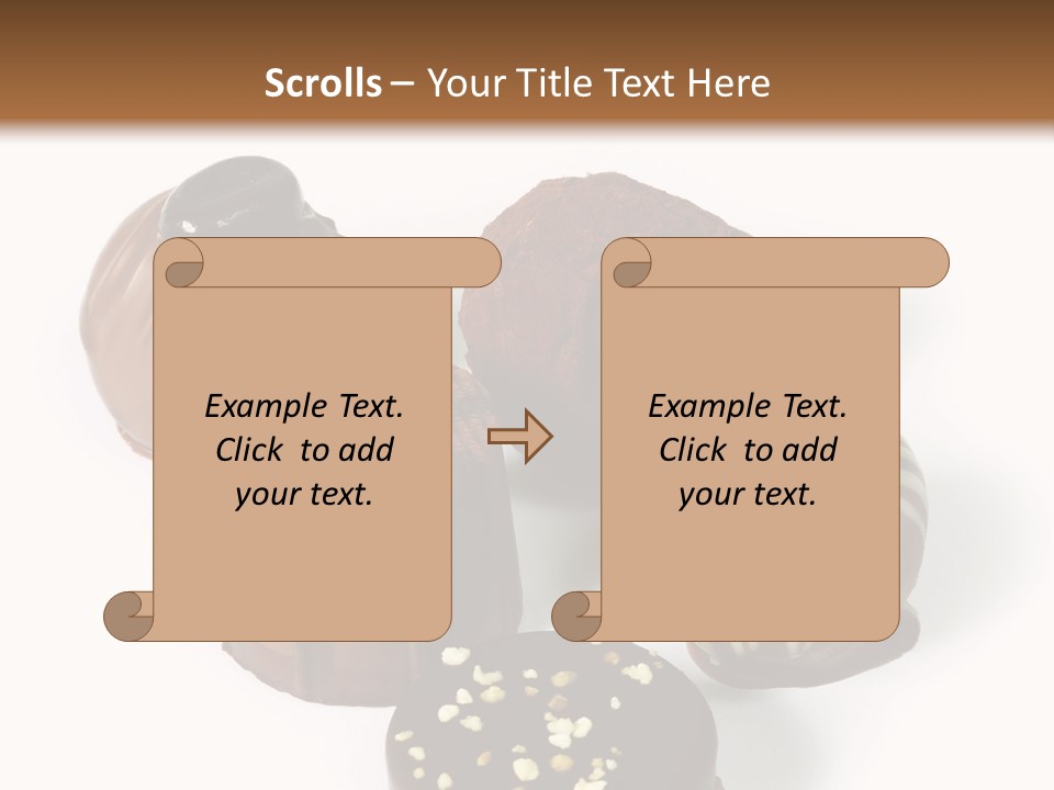 Delicious Dark, Milk, And White Chocolate Pralines. PowerPoint Template
