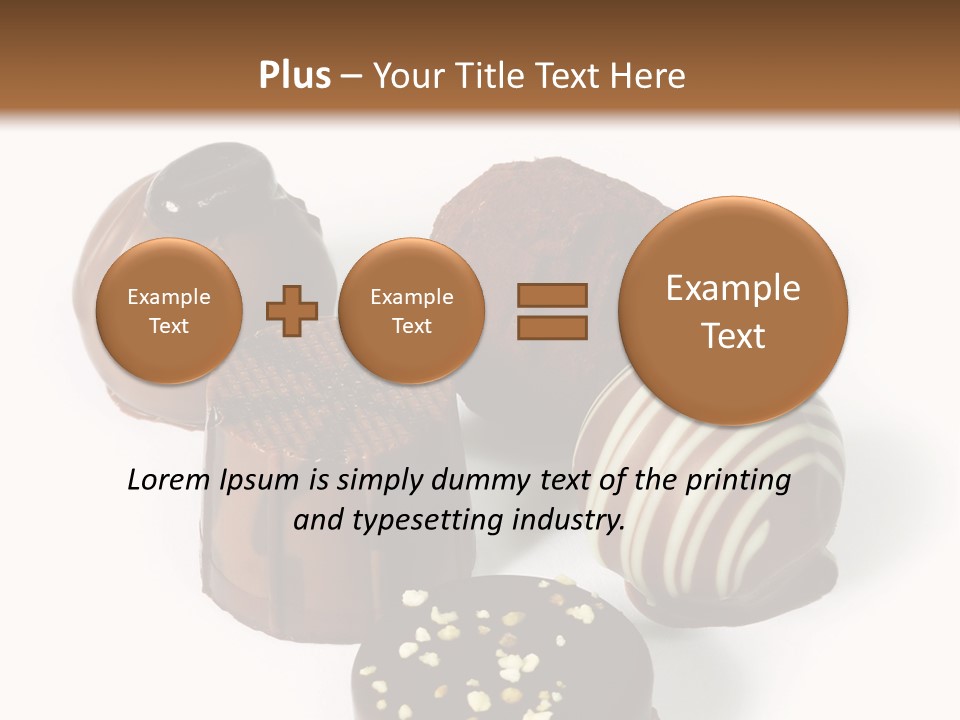 Delicious Dark, Milk, And White Chocolate Pralines. PowerPoint Template