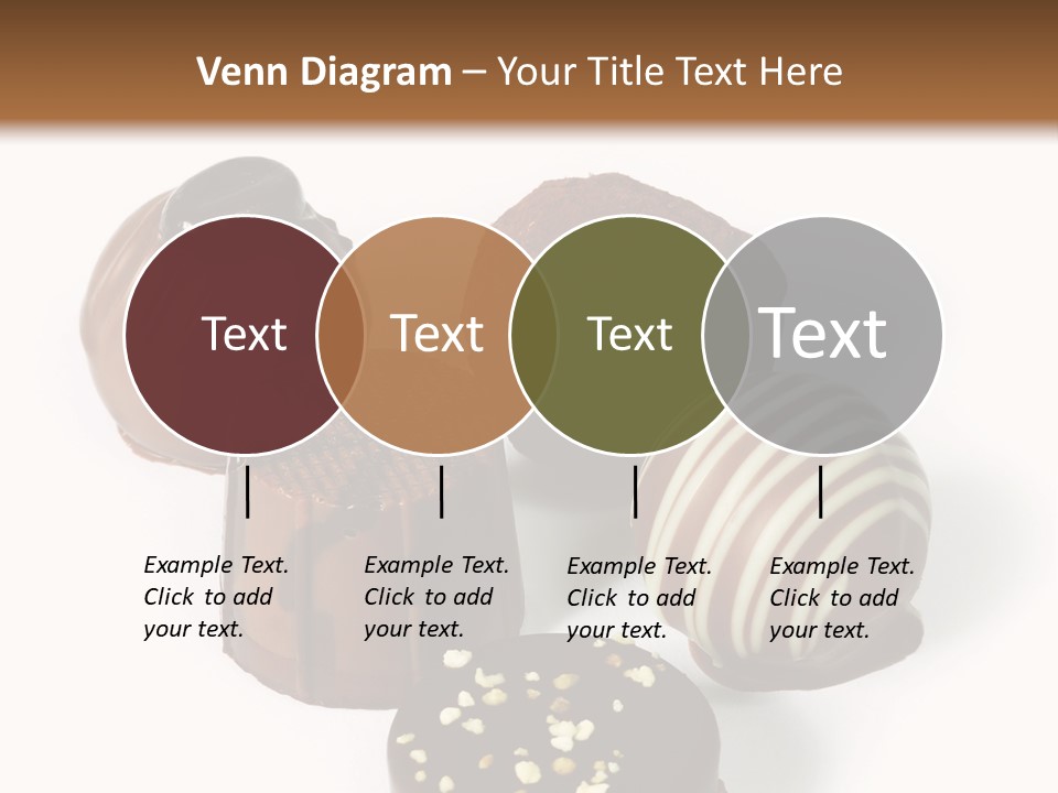 Delicious Dark, Milk, And White Chocolate Pralines. PowerPoint Template