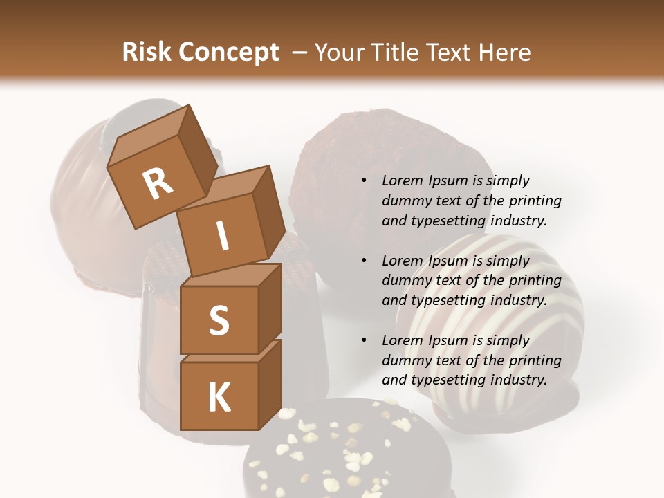 Delicious Dark, Milk, And White Chocolate Pralines. PowerPoint Template
