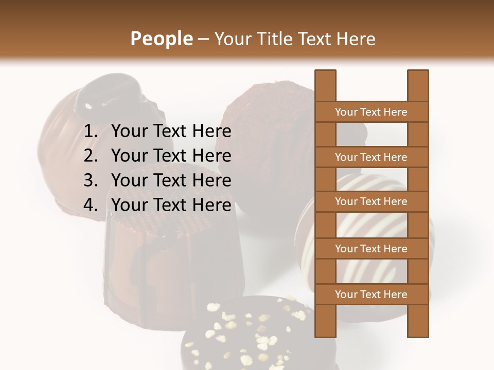 Delicious Dark, Milk, And White Chocolate Pralines. PowerPoint Template