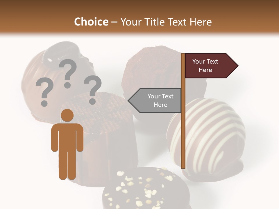 Delicious Dark, Milk, And White Chocolate Pralines. PowerPoint Template