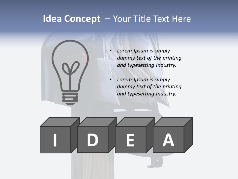 Mail Box Overflowing With Mail, Bills, Junk Mail, E-Mails And Other Unwanted Correspondence PowerPoint Template