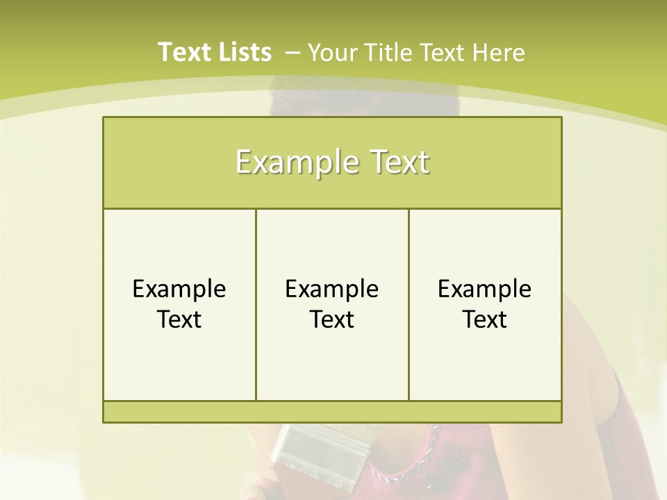 Pretty Smiling Woman Kneeling In Front Of Partially Painted Wall Holding Paintbrush. PowerPoint Template