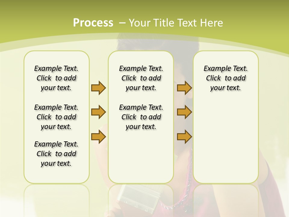 Pretty Smiling Woman Kneeling In Front Of Partially Painted Wall Holding Paintbrush. PowerPoint Template